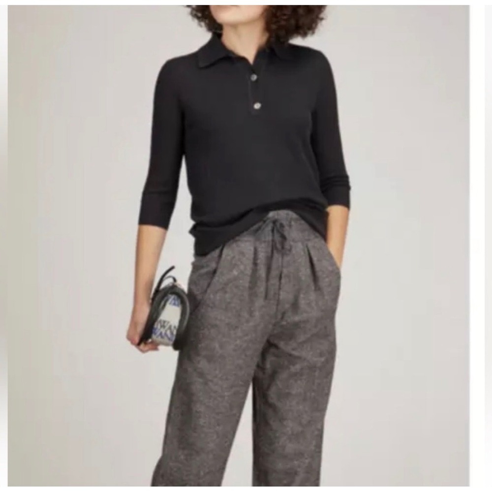 CO‎ Collection Polo shirt Silk Knit short sleeve black M quiet luxury minimalist